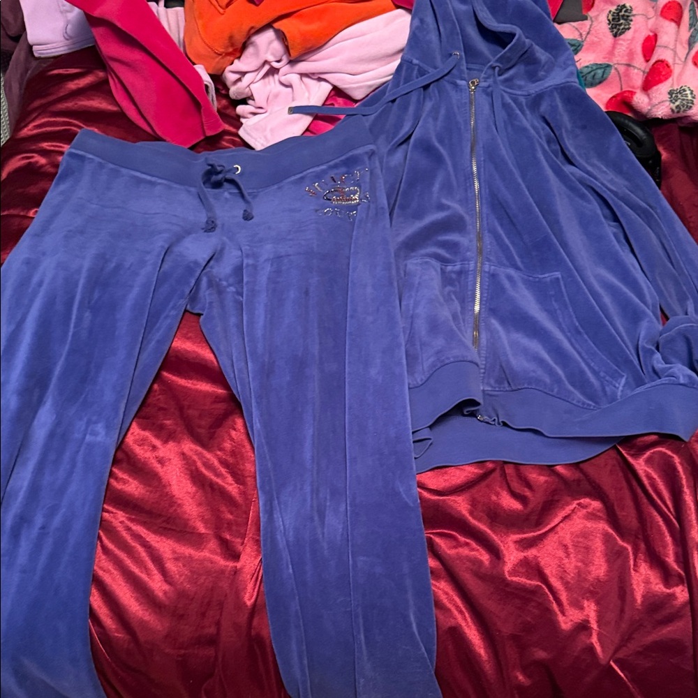 Juicy Couture Blue Track Pants and Hoodie Set